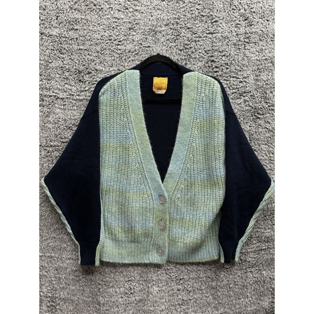 Le Lion Women's Stephanie Cardigan Sweater In‎ Blue Multi Size Medium NWOT